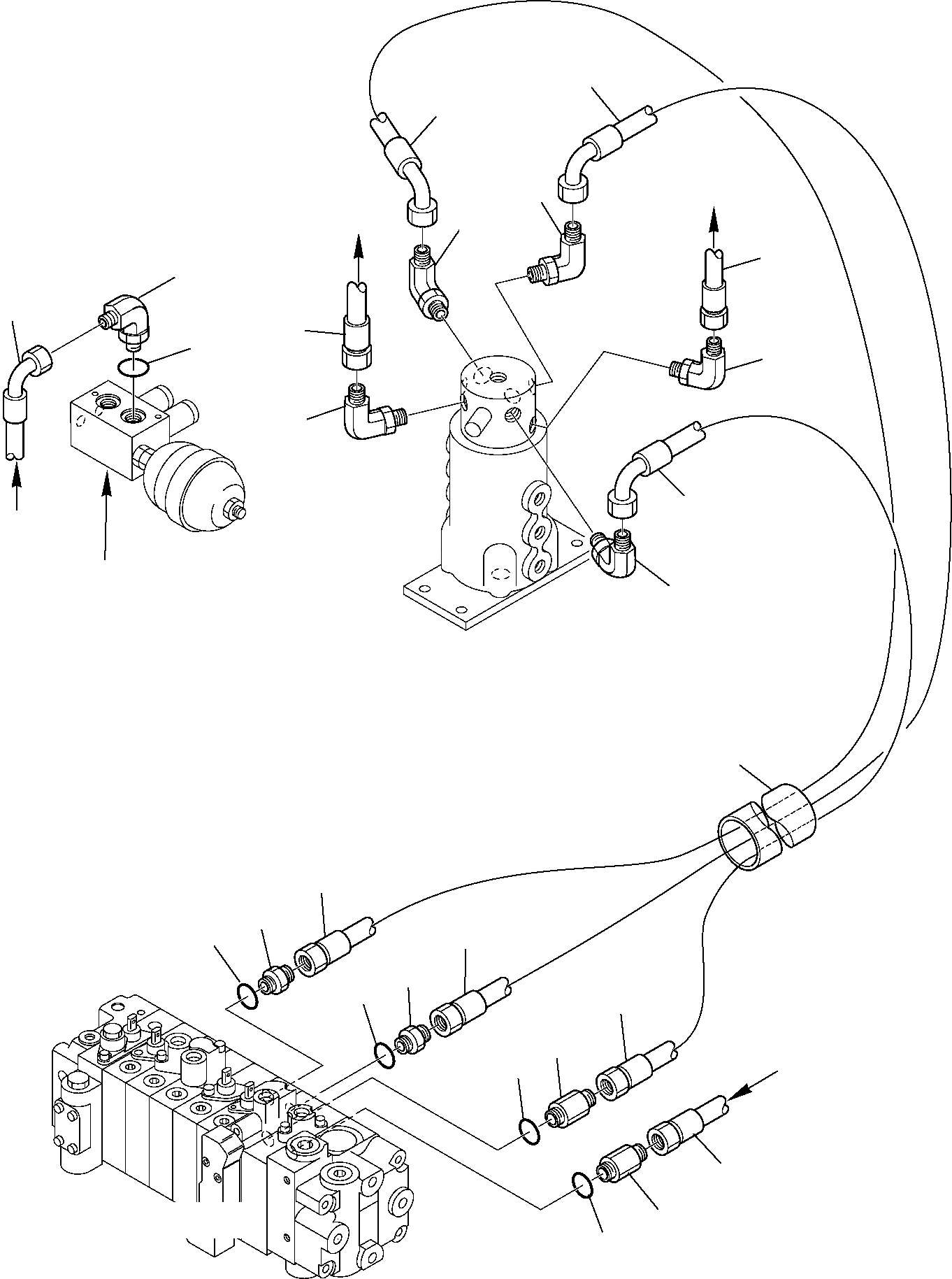 Схема запчастей Komatsu PC15R-8 - ГИДРОЛИНИЯ (МОТОР ХОДА ЛИНИЯ) (ВЕРХН.) УПРАВЛ-Е РАБОЧИМ ОБОРУДОВАНИЕМ