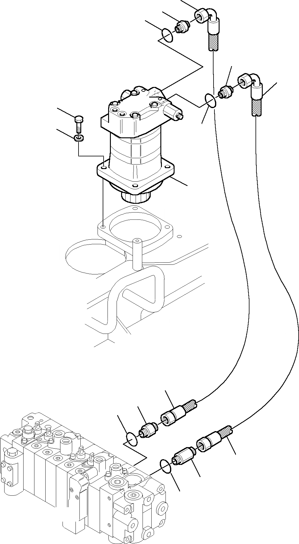 Схема запчастей Komatsu PC15R-8 - ГИДРОЛИНИЯ (МОТОР ПОВОРОТА ЛИНИЯ) УПРАВЛ-Е РАБОЧИМ ОБОРУДОВАНИЕМ