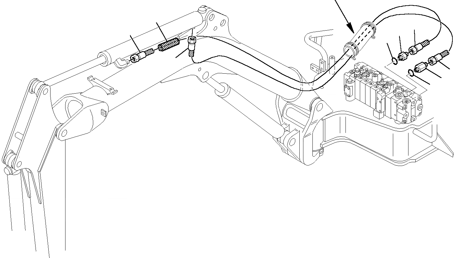 Схема запчастей Komatsu PC15R-8 - ГИДРОЛИНИЯ (ЦИЛИНДР РУКОЯТИ) УПРАВЛ-Е РАБОЧИМ ОБОРУДОВАНИЕМ
