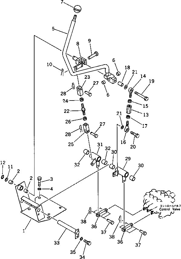 Схема запчастей Komatsu PC15T-2 - НАКЛОН. РЫЧАГ УПРАВЛЕНИЯ ОТВАЛОМ СИСТЕМА УПРАВЛЕНИЯ И ОСНОВНАЯ РАМА