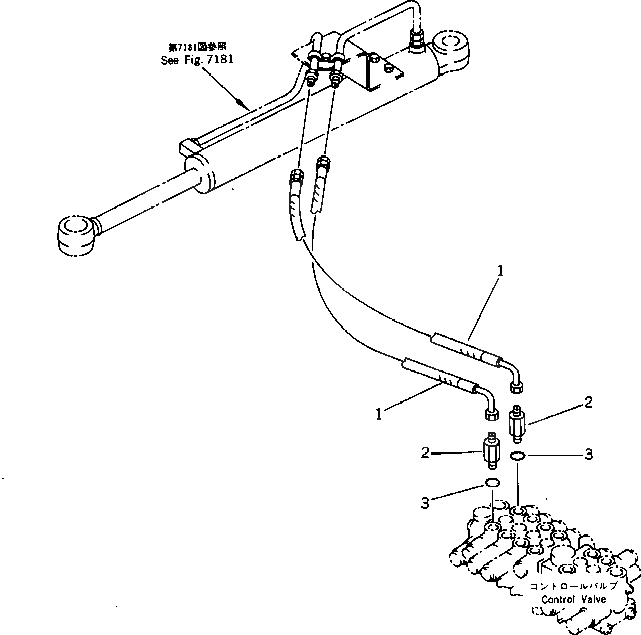 Схема запчастей Komatsu PC15T-2 - ГИДРОЛИНИЯ (ЦИЛИНДР ПОВОРОТА СТРЕЛЫ ЛИНИЯ) (ДЛЯ ЯПОН.) (ДЛЯ АЗИИ) УПРАВЛ-Е РАБОЧИМ ОБОРУДОВАНИЕМ