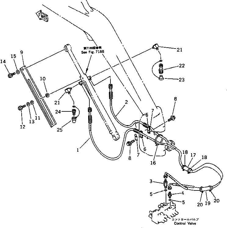 Схема запчастей Komatsu PC15T-2 - ГИДРОЛИНИЯ (ЦИЛИНДР СТРЕЛЫ)(№8-) РАБОЧЕЕ ОБОРУДОВАНИЕ