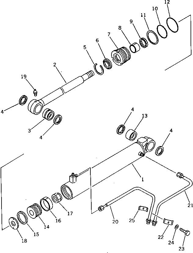 Схема запчастей Komatsu PC15T-2 - ПОВОРОТН. ЦИЛИНДР РАБОЧЕЕ ОБОРУДОВАНИЕ