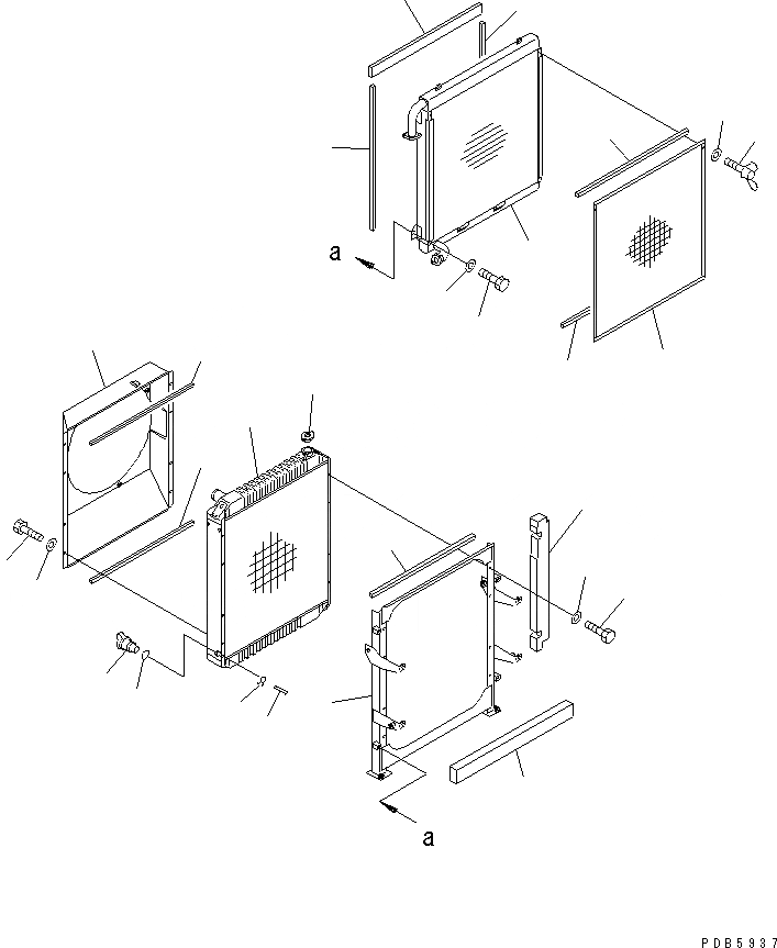 Схема запчастей Komatsu PC160-6K - ОХЛАЖД-Е (РАДИАТОР) (ЖЕСТК. ОХЛАДИТЕЛЬ)(№K-K999) СИСТЕМА ОХЛАЖДЕНИЯ