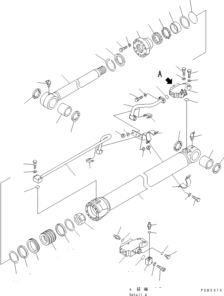 Схема запчастей Komatsu PC160-6K - ЦИЛИНДР СТРЕЛЫ(ЛЕВ.) (С КЛАПАН БЕЗОПАСНОСТИ)(№K-K999) ОСНОВН. КОМПОНЕНТЫ И РЕМКОМПЛЕКТЫ