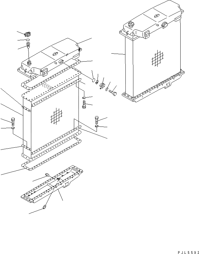 Схема запчастей Komatsu PC1600-1 - РАДИАТОР (С ЗАЩИТА ОТ ВАНДАЛИЗМА)(№9-) СИСТЕМА ОХЛАЖДЕНИЯ