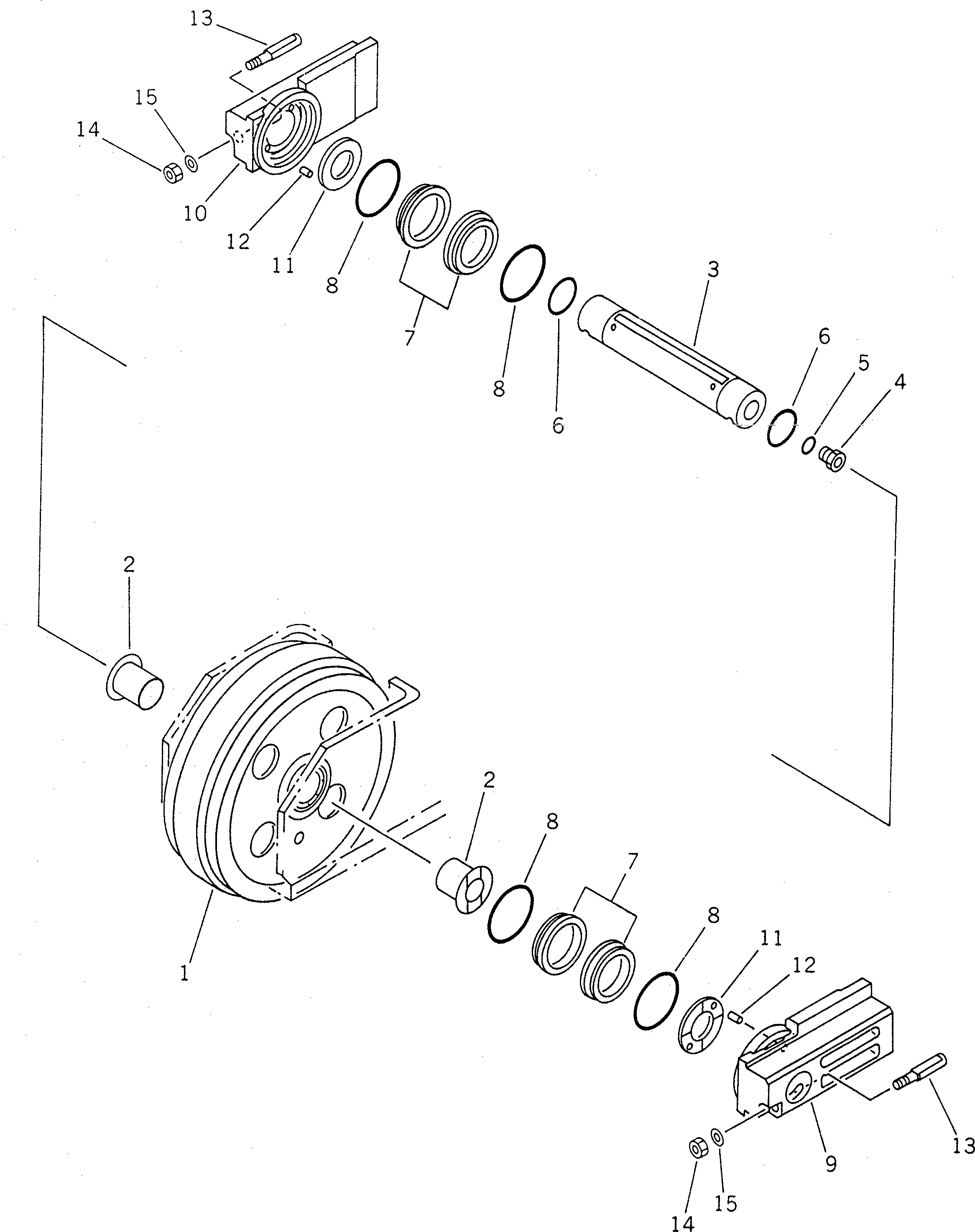 Схема запчастей Komatsu PC1600-1 - ПЕРЕДН. ЛЕНИВЕЦ ХОДОВАЯ