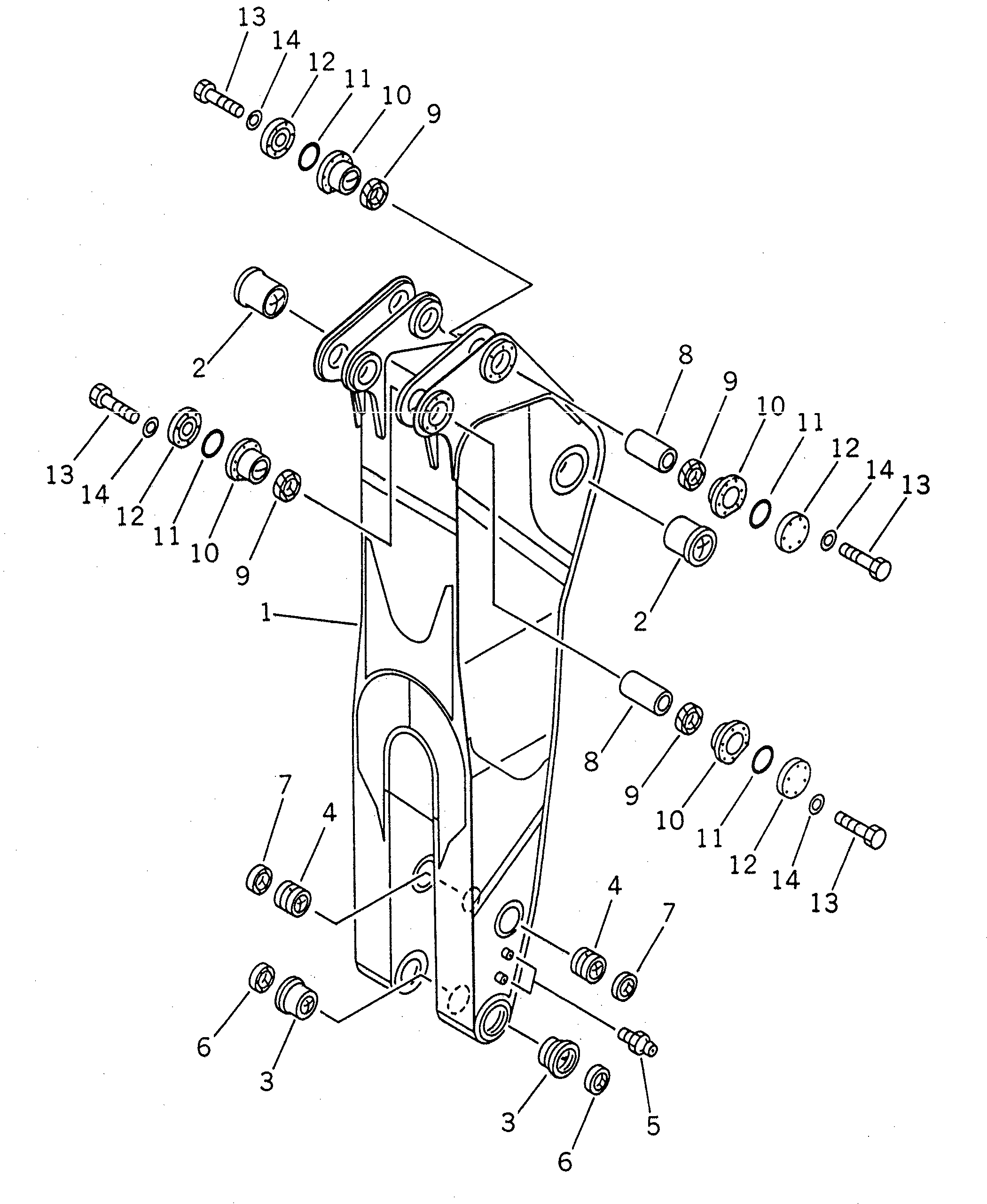 Схема запчастей Komatsu PC1600-1 - РУКОЯТЬ (.M) (ДЛЯ ЭКСКАВАТ.) РАБОЧЕЕ ОБОРУДОВАНИЕ