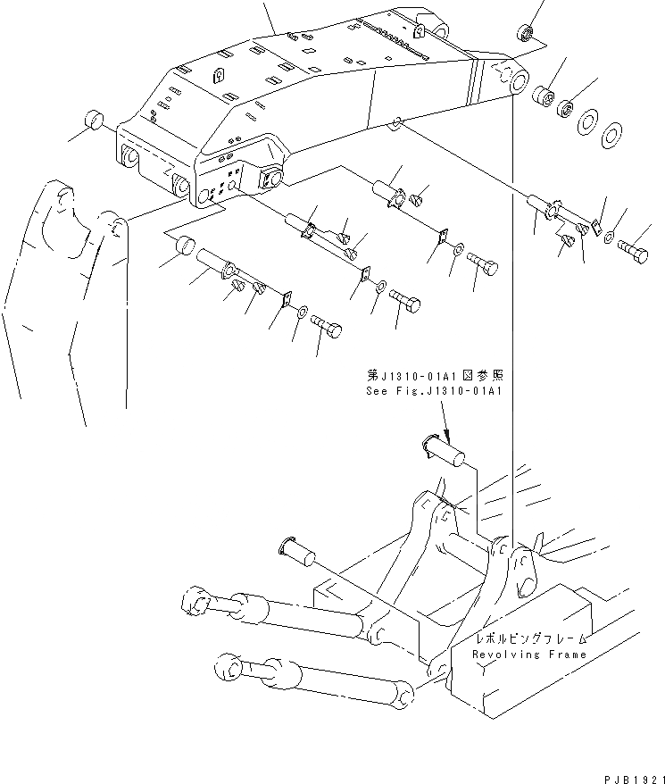 Схема запчастей Komatsu PC1600-1 - СТРЕЛА (AGC СПЕЦ-Я.) (ДЛЯ ПОГРУЗ.)(№-) РАБОЧЕЕ ОБОРУДОВАНИЕ