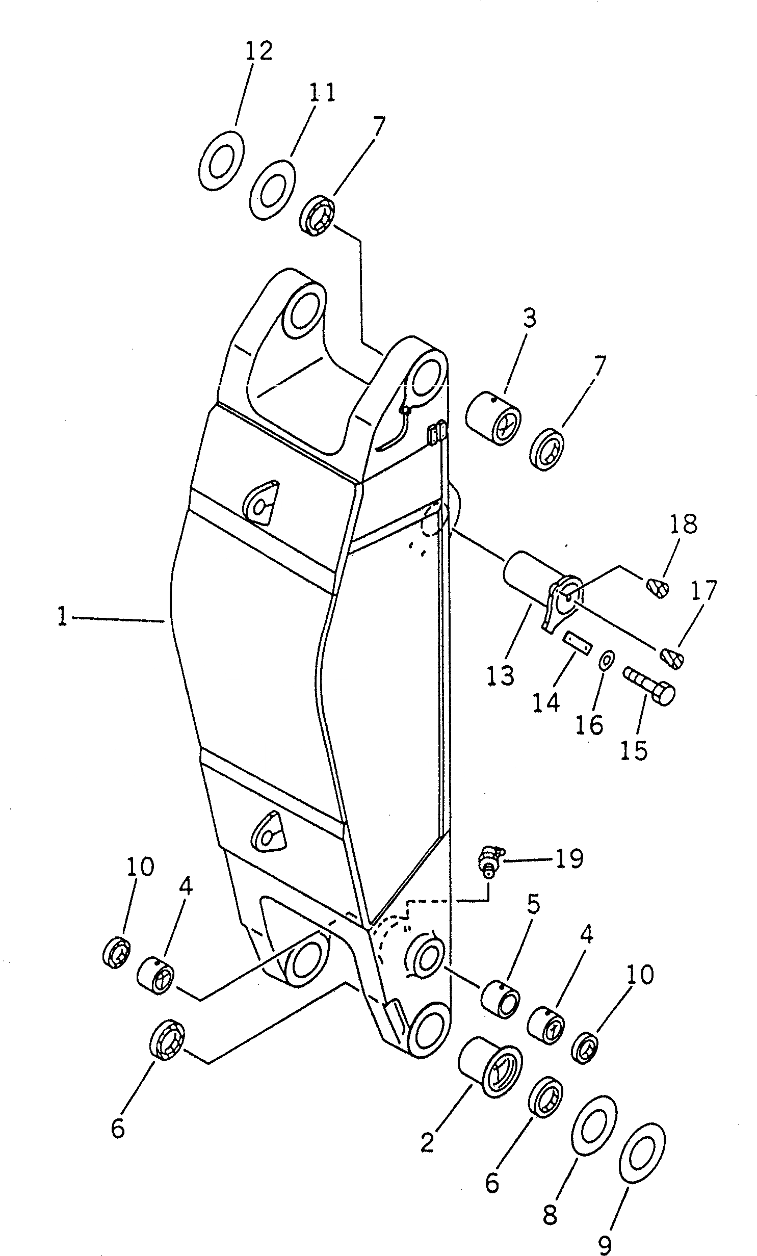 Схема запчастей Komatsu PC1600-1 - РУКОЯТЬ (AGC СПЕЦ-Я.) (ДЛЯ ПОГРУЗ.)(№-) РАБОЧЕЕ ОБОРУДОВАНИЕ