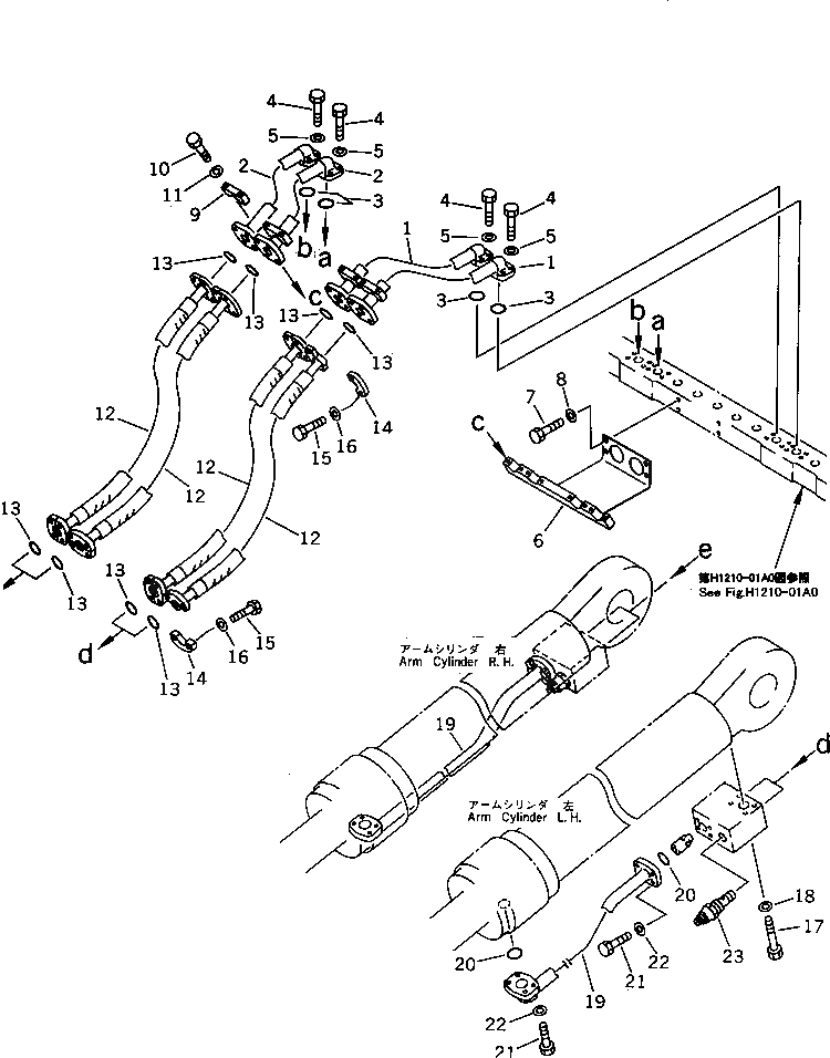 Схема запчастей Komatsu PC1600-1 - ЦИЛИНДР РУКОЯТИТРУБЫ (СТРЕЛА) (ДЛЯ ПОГРУЗ.) РАБОЧЕЕ ОБОРУДОВАНИЕ