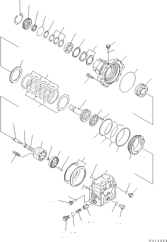 Схема запчастей Komatsu PC1600-1 - МОТОР ХОДА (/) ОСНОВН. КОМПОНЕНТЫ И РЕМКОМПЛЕКТЫ