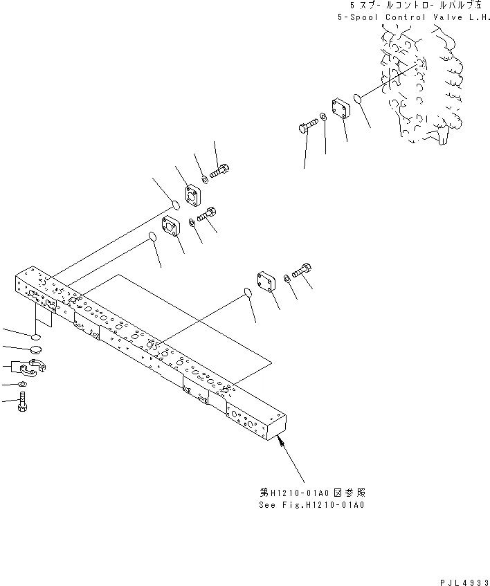 Схема запчастей Komatsu PC1600-1-A - КЛАПАН SERVICE PORT ГИДРАВЛИКА