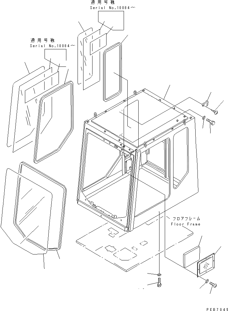 Схема запчастей Komatsu PC1600-1-A - КАБИНА (/8) КАБИНА ОПЕРАТОРА И СИСТЕМА УПРАВЛЕНИЯ