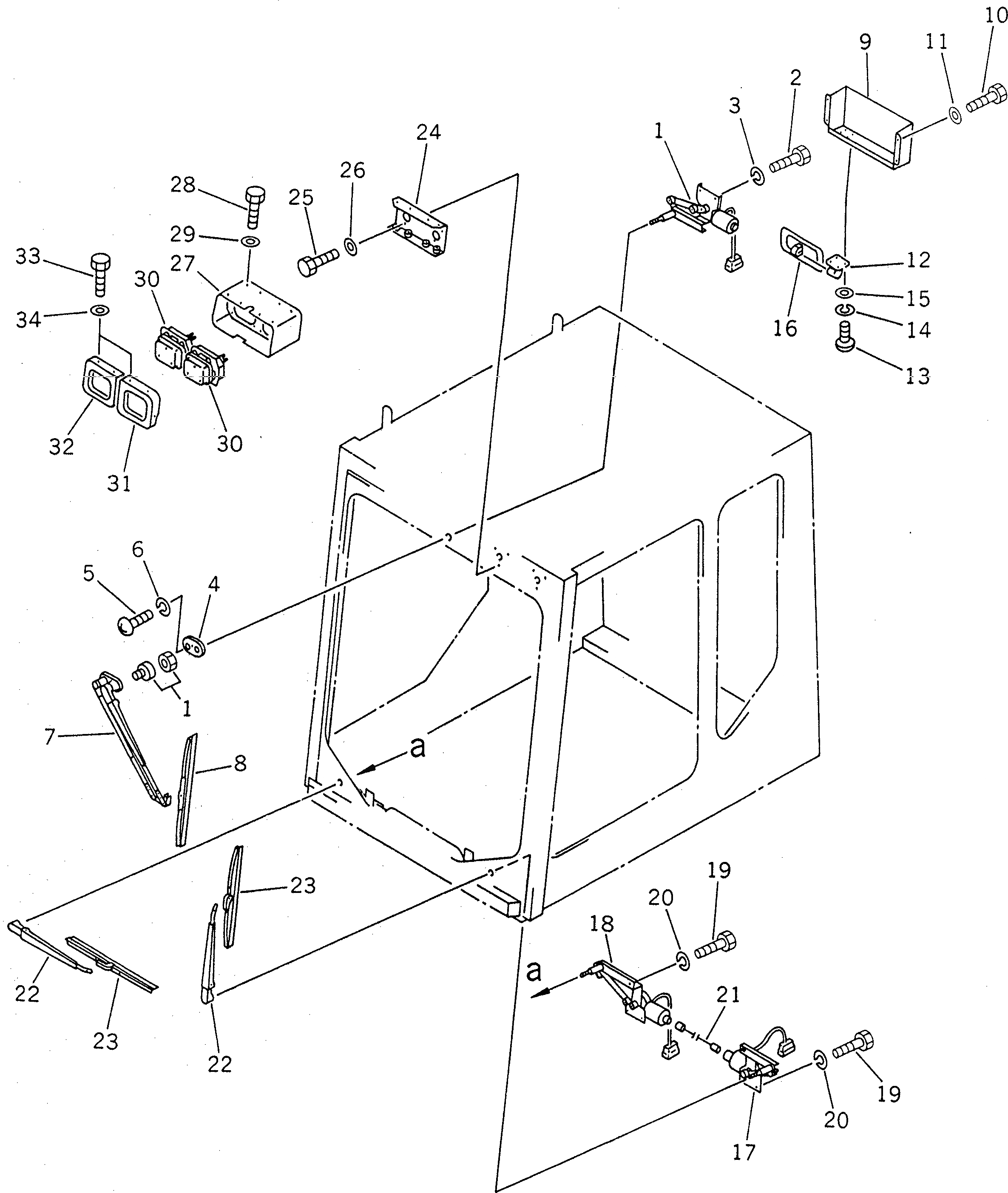 Схема запчастей Komatsu PC1600-1-A - КАБИНА (7/8) КАБИНА ОПЕРАТОРА И СИСТЕМА УПРАВЛЕНИЯ