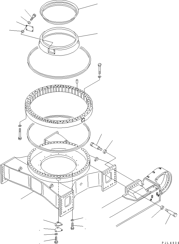 Схема запчастей Komatsu PC1600-1-A - ГУСЕНИЦЫ ЦЕНТР. РАМА ХОДОВАЯ