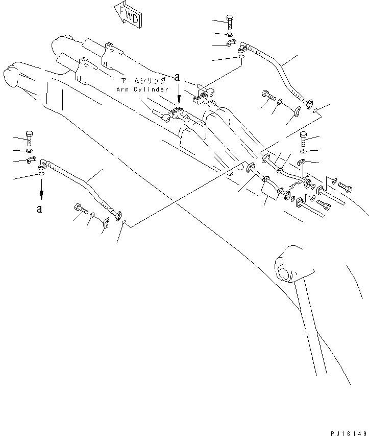Схема запчастей Komatsu PC1600-1-A - ЦИЛИНДР РУКОЯТИТРУБЫ (ГОЛОВКА ЦИЛИНДРОВ ЛИНИЯ) (/)(№-) РАБОЧЕЕ ОБОРУДОВАНИЕ