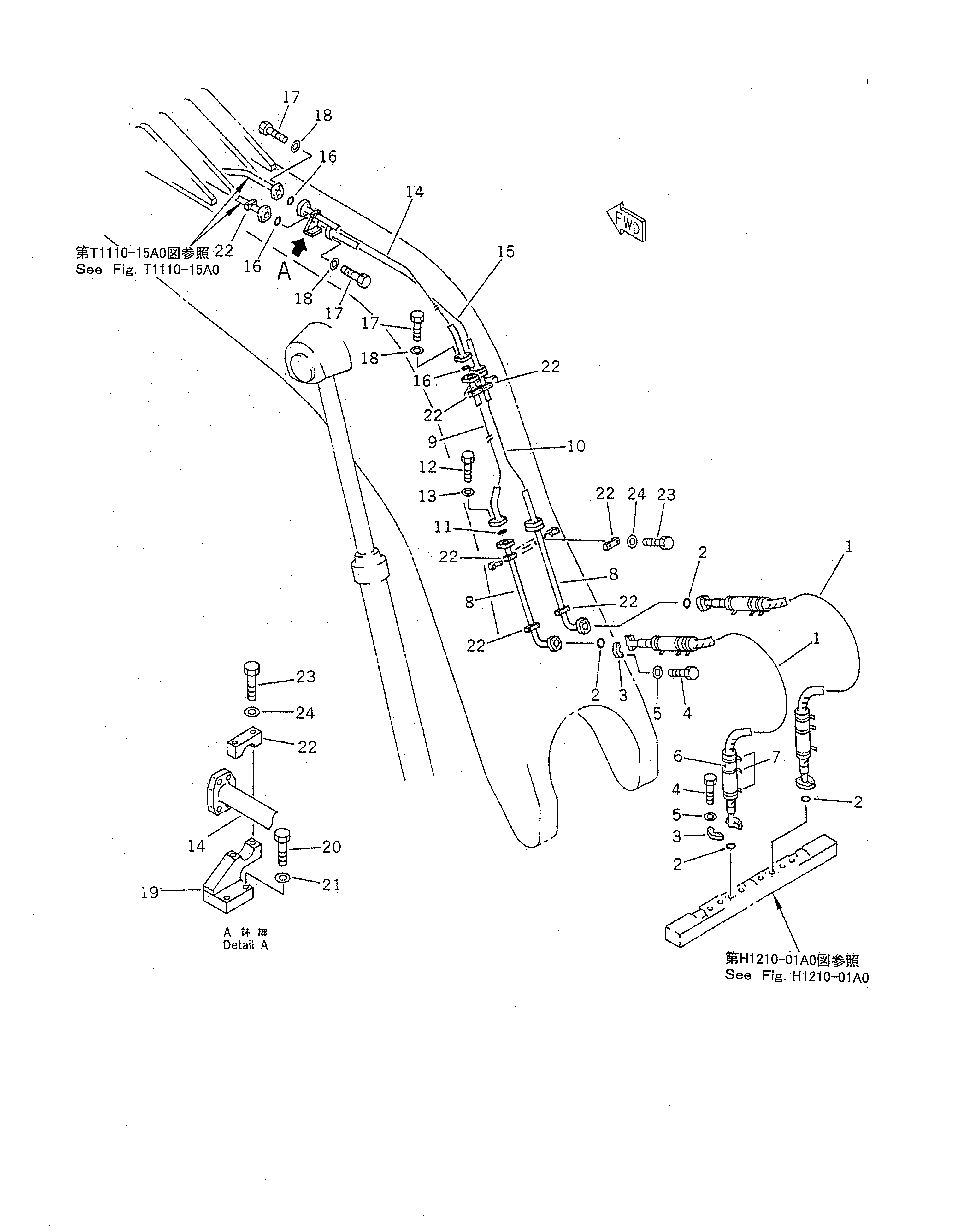 Схема запчастей Komatsu PC1600-1-A - ЦИЛИНДР КОВША ТРУБЫ (ГОЛОВКА ЦИЛИНДРОВ ЛИНИЯ) (/)(№-8) РАБОЧЕЕ ОБОРУДОВАНИЕ