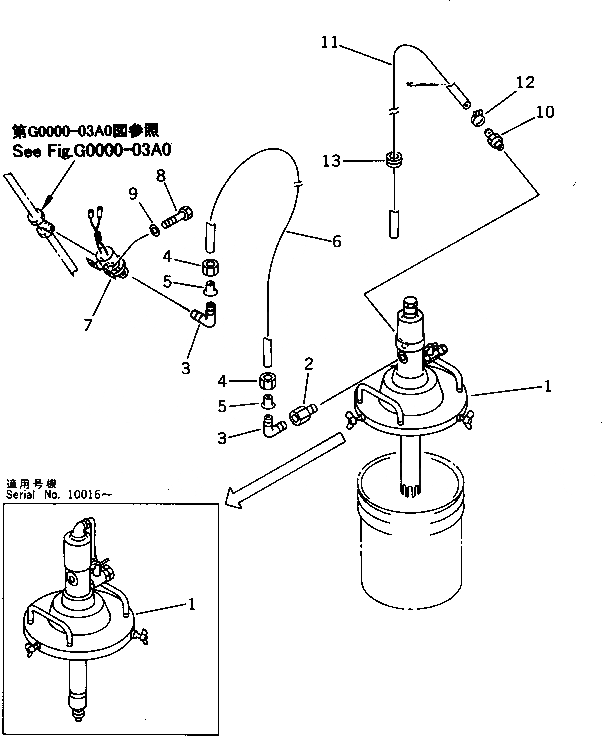 Схема запчастей Komatsu PC1600-1-A - НАСОС СМАЗКИ ТРУБЫ РАЗНОЕ