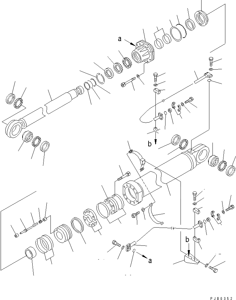 Схема запчастей Komatsu PC1600-1-A - ЦИЛИНДР СТРЕЛЫ(№7-) ОСНОВН. КОМПОНЕНТЫ И РЕМКОМПЛЕКТЫ