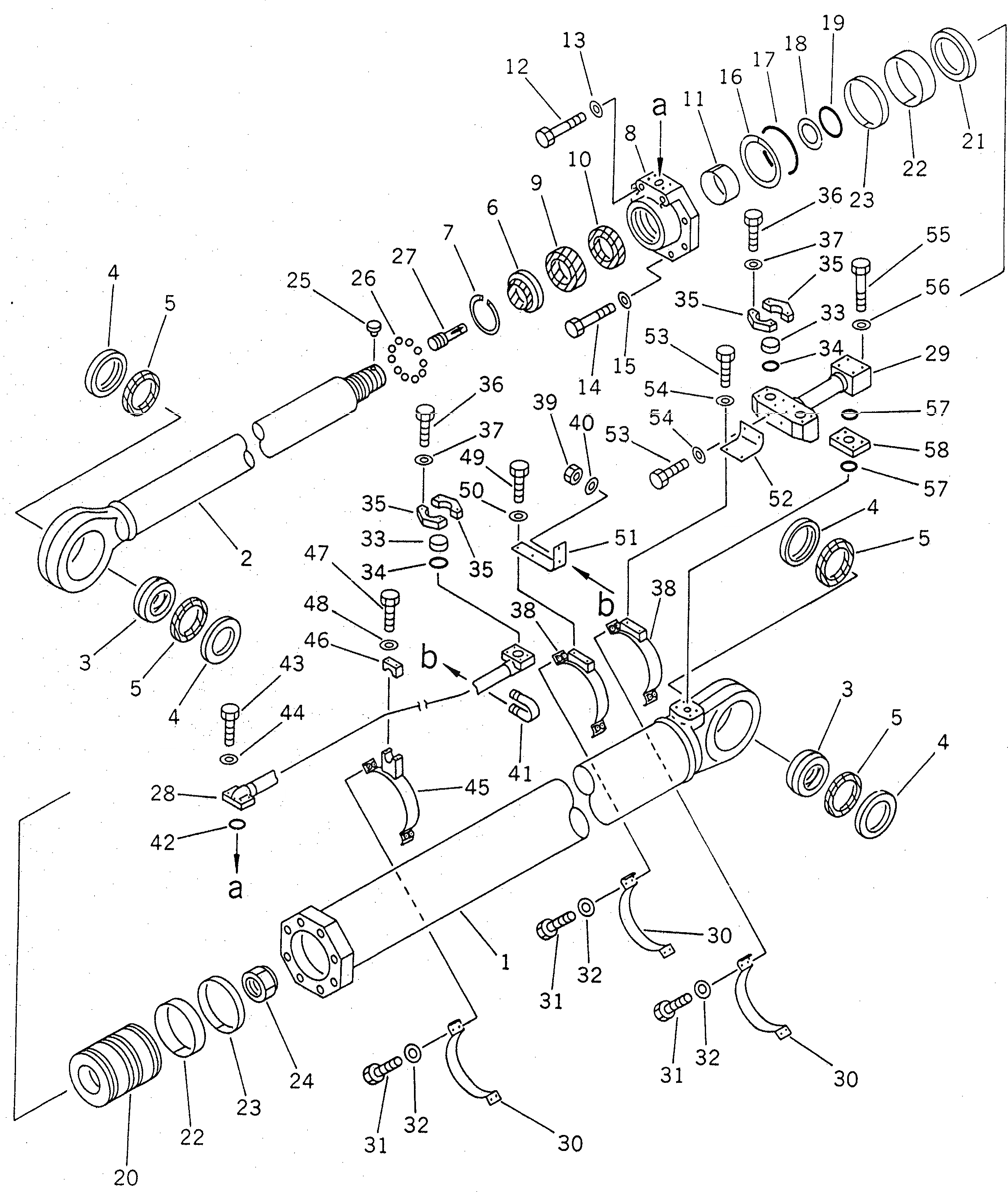 Схема запчастей Komatsu PC1600-1-A - ЦИЛИНДР РУКОЯТИ(№-) ОСНОВН. КОМПОНЕНТЫ И РЕМКОМПЛЕКТЫ
