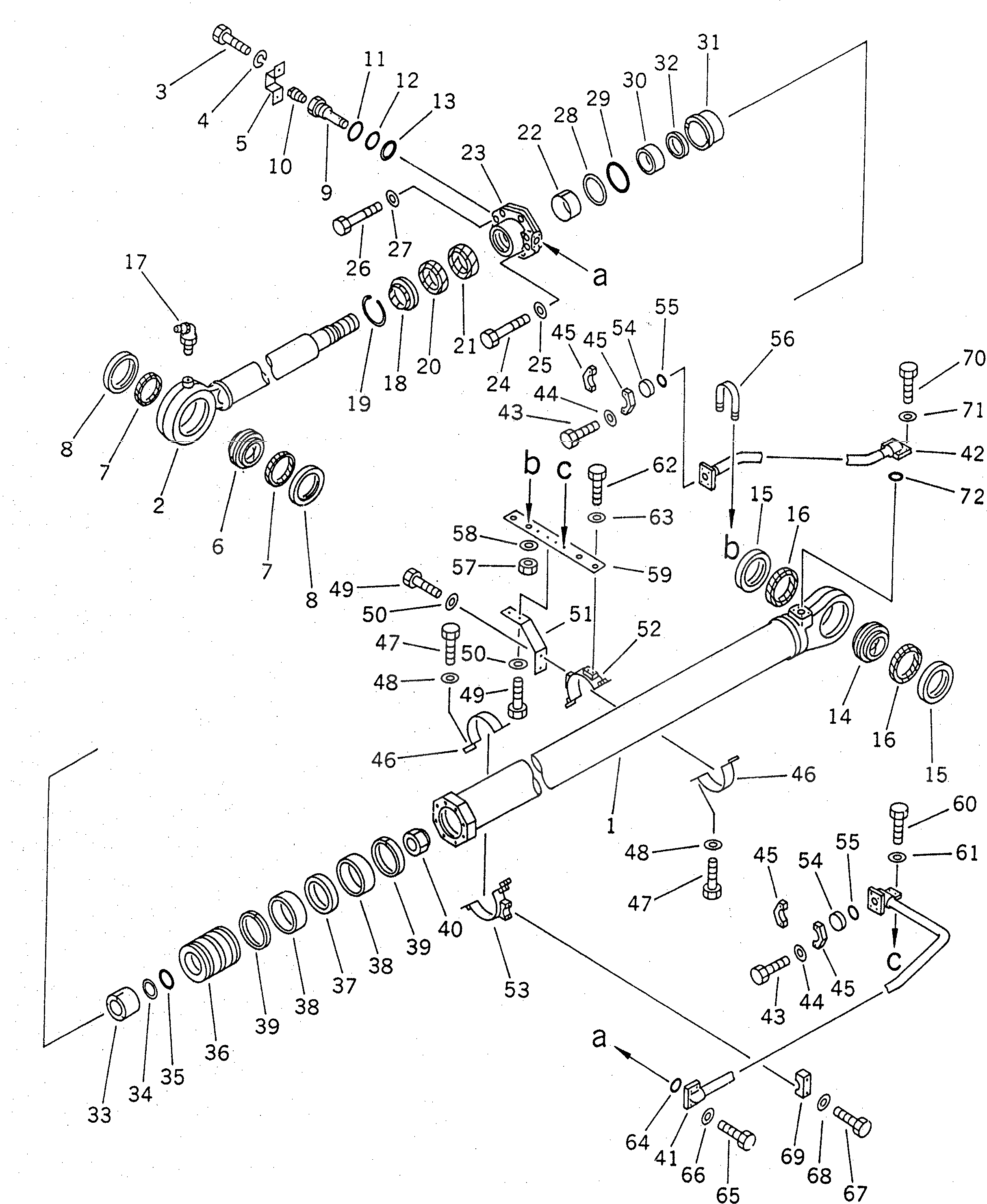 Схема запчастей Komatsu PC1600-1-A - ЦИЛИНДР КОВША(№-) ОСНОВН. КОМПОНЕНТЫ И РЕМКОМПЛЕКТЫ