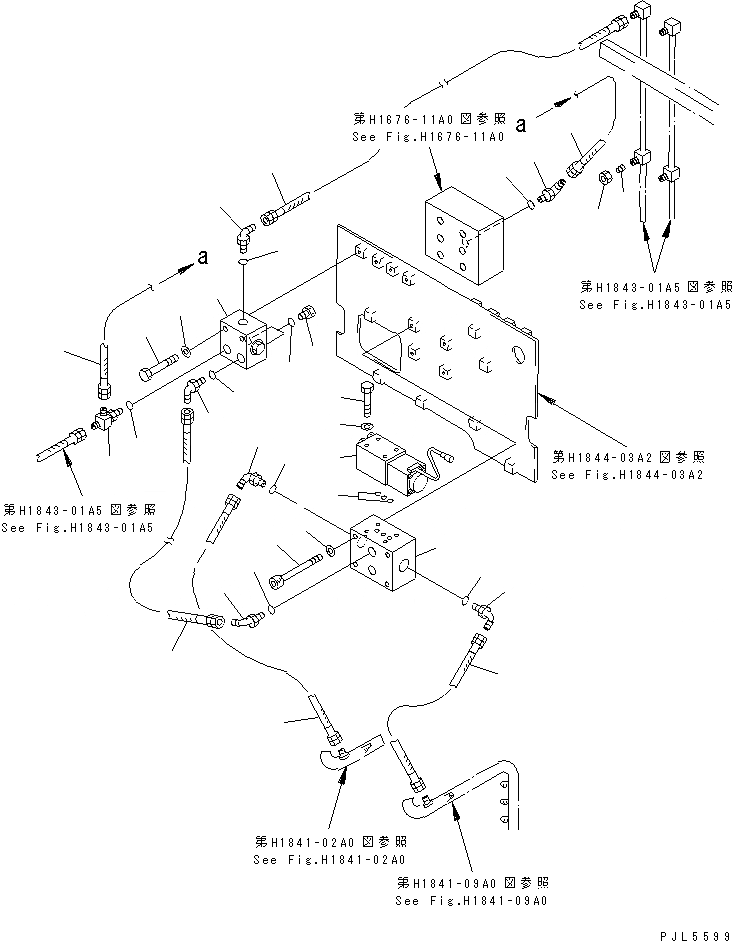 Схема запчастей Komatsu PC1600-1 - СТРЕЛА COMPENSATE ТРУБЫ (ДЛЯ ПОГРУЗ.) (С -POSITION АВТОМАТИЧ. COMPENSATION) ГИДРАВЛИКА