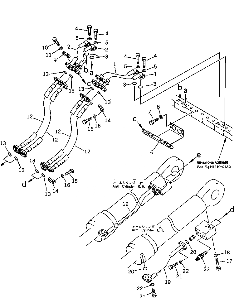 Схема запчастей Komatsu PC1600-1 - ЦИЛИНДР РУКОЯТИТРУБЫ (СТРЕЛА) (ДЛЯ ПОГРУЗ.) РАБОЧЕЕ ОБОРУДОВАНИЕ