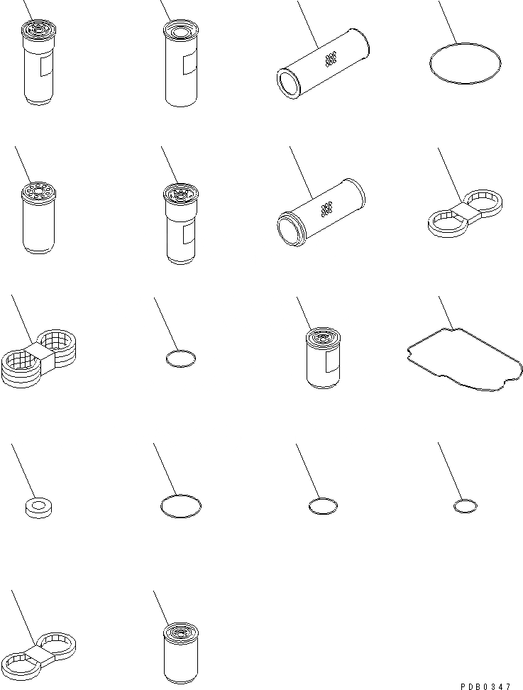 Схема запчастей Komatsu PC1600-1 - ЗАП. ЧАСТИ (КРОМЕ ЯПОН.) АКСЕССУАРЫ