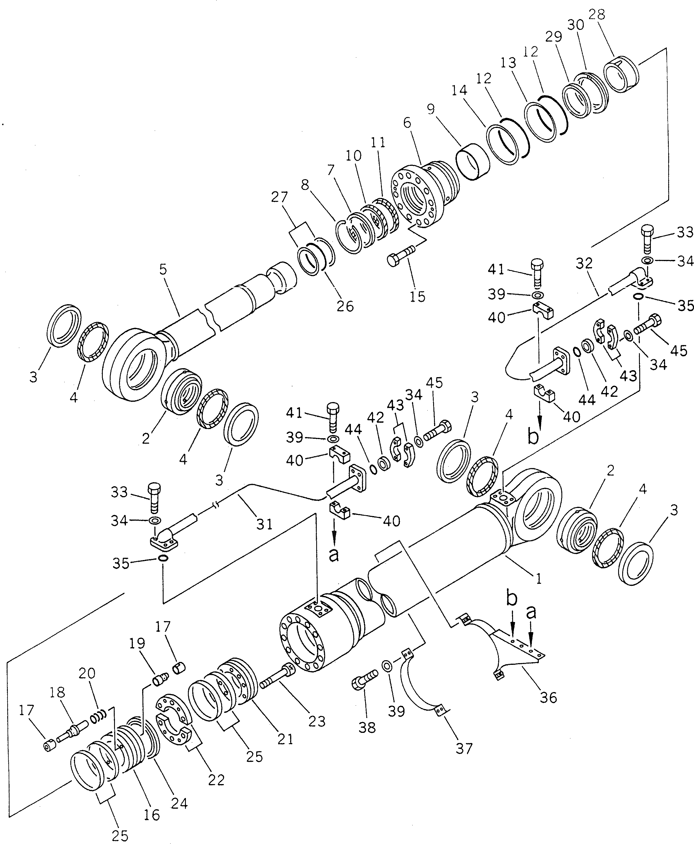 Схема запчастей Komatsu PC1600-1 - ЦИЛИНДР СТРЕЛЫ(ДЛЯ ПОГРУЗ.) ОСНОВН. КОМПОНЕНТЫ И РЕМКОМПЛЕКТЫ