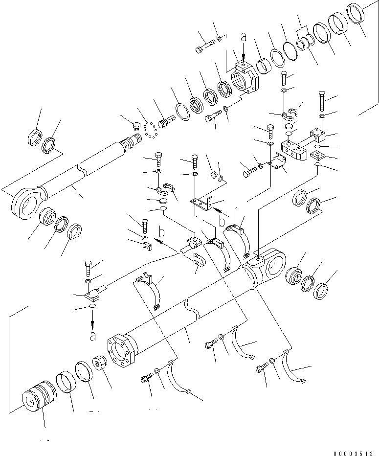Схема запчастей Komatsu PC1600-1 - ЦИЛИНДР РУКОЯТИ(№-9) ОСНОВН. КОМПОНЕНТЫ И РЕМКОМПЛЕКТЫ