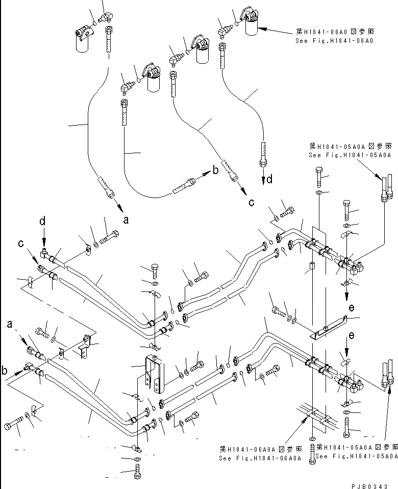 Схема запчастей Komatsu PC1600SP-1 - ВОЗВРАТ. ТРУБЫ (БЛОК - ФИЛЬТР.) (/)(№7-) ГИДРАВЛИКА