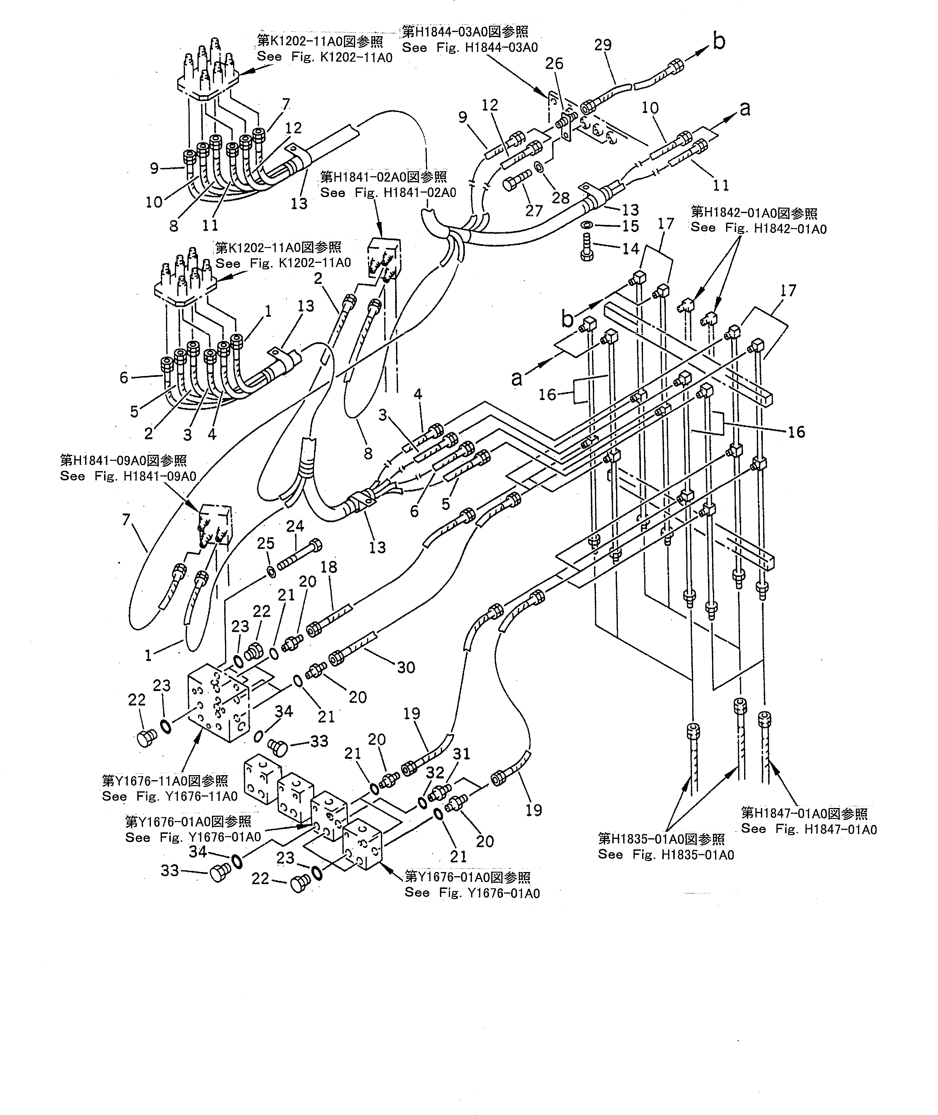 Схема запчастей Komatsu PC1600SP-1 - КОРПУС TO/FROM КОНТРОЛЬНЫЙ КЛАПАНТРУБЫ (ДЛЯ НИЗ. КАБИНА) (КРОМЕ ЯПОН.) (ДЛЯ ЭКСКАВАТ.) ГИДРАВЛИКА