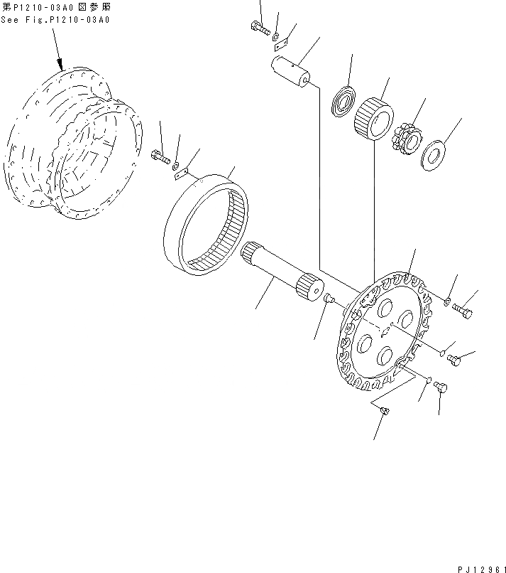 Схема запчастей Komatsu PC1600SP-1 - КОРПУС КОНЕЧН. ПЕРЕДАЧИ И ЗВЕЗДОЧКА (/) НИЖНЯЯ ГИДРОЛИНИЯ И ЛИНИЯ ХОДА