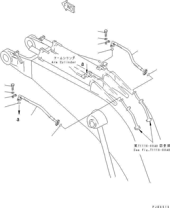 Схема запчастей Komatsu PC1600SP-1 - ЦИЛИНДР РУКОЯТИТРУБЫ (ЦИЛИНДР НИЖН. ЛИНИЯ) (/) (SP)      (ДЛЯ ЭКСКАВАТ.)(№8-) РАБОЧЕЕ ОБОРУДОВАНИЕ