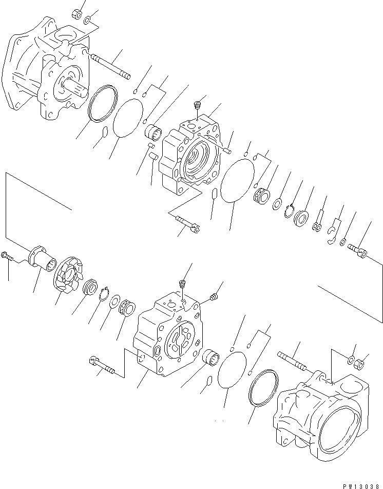 Схема запчастей Komatsu PC1600SP-1 - ОСНОВН. НАСОС (/) (NO. НАСОС) ОСНОВН. КОМПОНЕНТЫ И РЕМКОМПЛЕКТЫ