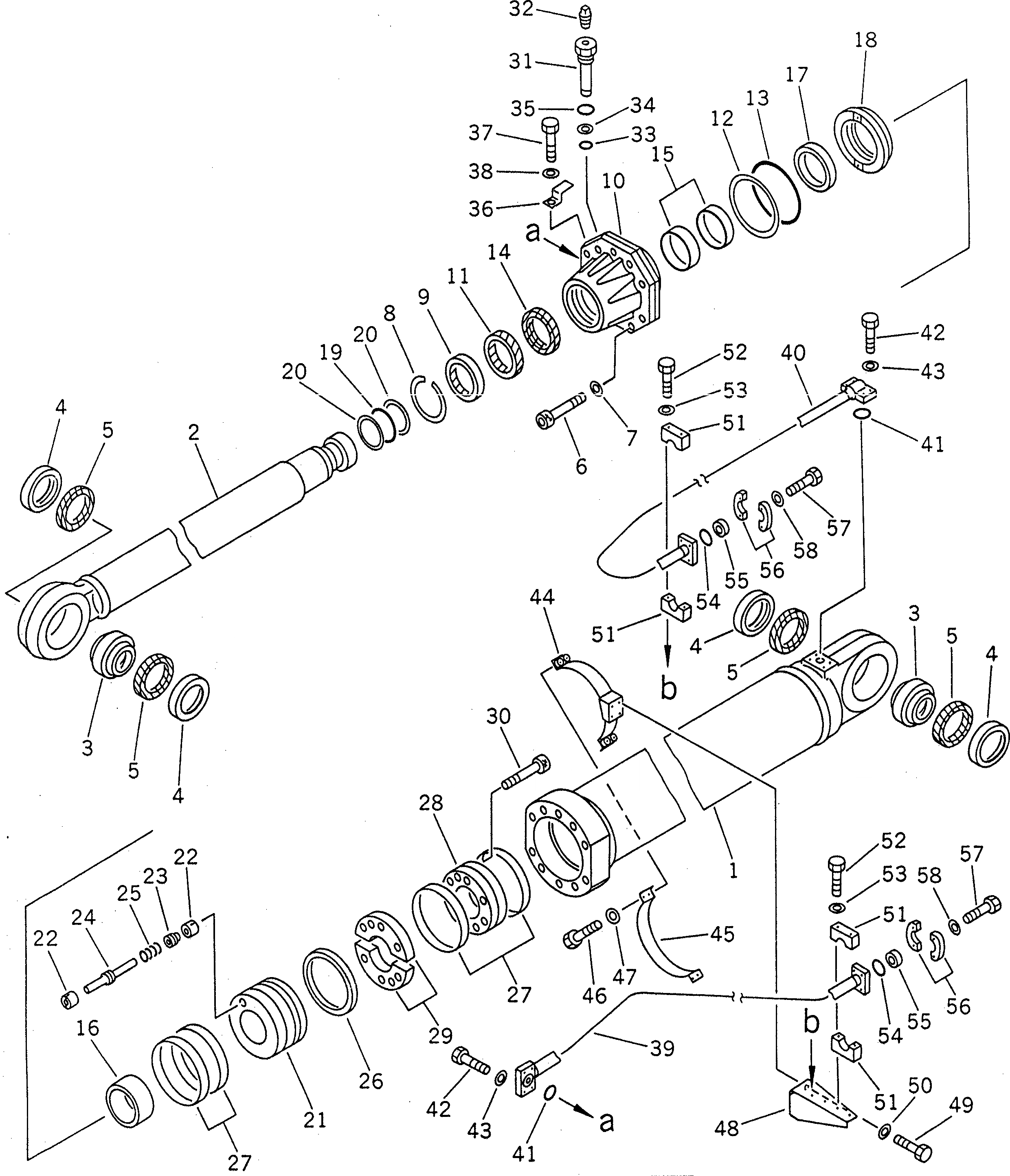 Схема запчастей Komatsu PC1600SP-1 - ЦИЛИНДР СТРЕЛЫ(№-) ОСНОВН. КОМПОНЕНТЫ И РЕМКОМПЛЕКТЫ