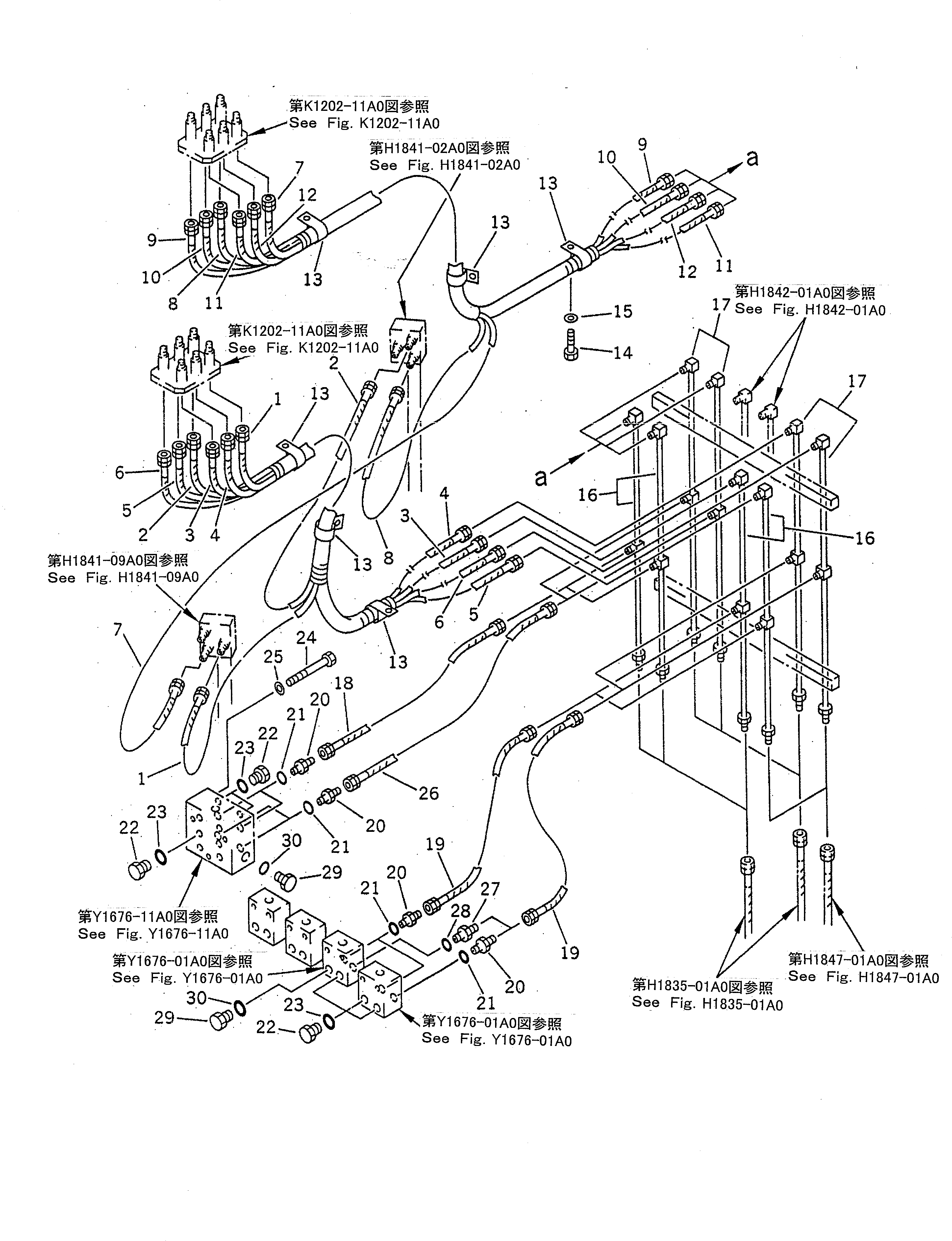 Схема запчастей Komatsu PC1600SP-1 - КОРПУС TO/FROM КОНТРОЛЬНЫЙ КЛАПАНТРУБЫ (ДЛЯ ВЫС. КАБИНА) (JIS PATTERN) (ДЛЯ ЭКСКАВАТ.) (ДЛЯ ЯПОН.)(№-) ГИДРАВЛИКА