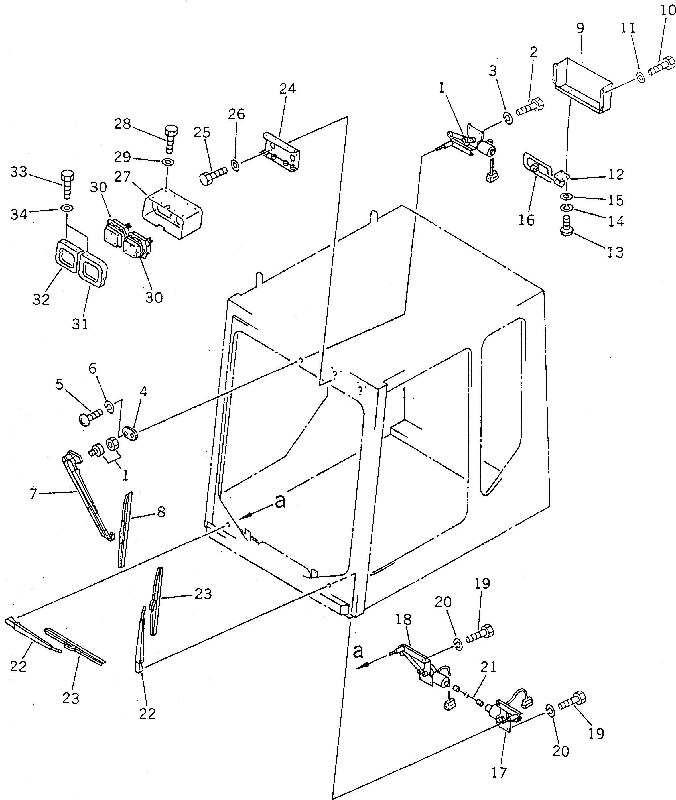 Схема запчастей Komatsu PC1600SP-1 - КАБИНА (7/8) КАБИНА ОПЕРАТОРА И СИСТЕМА УПРАВЛЕНИЯ