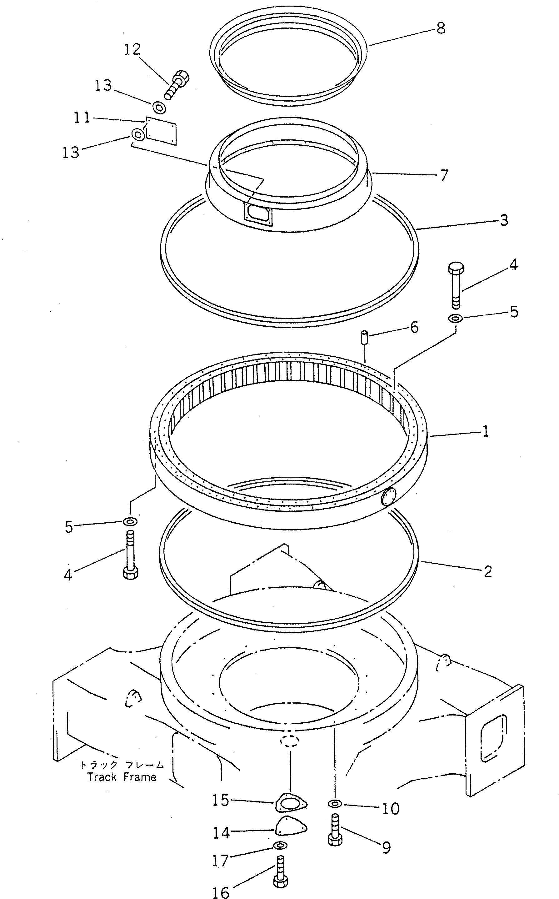 Схема запчастей Komatsu PC1600SP-1 - ПОВОРОТН. КРУГ ПОВОРОТН. КРУГ И КОМПОНЕНТЫ