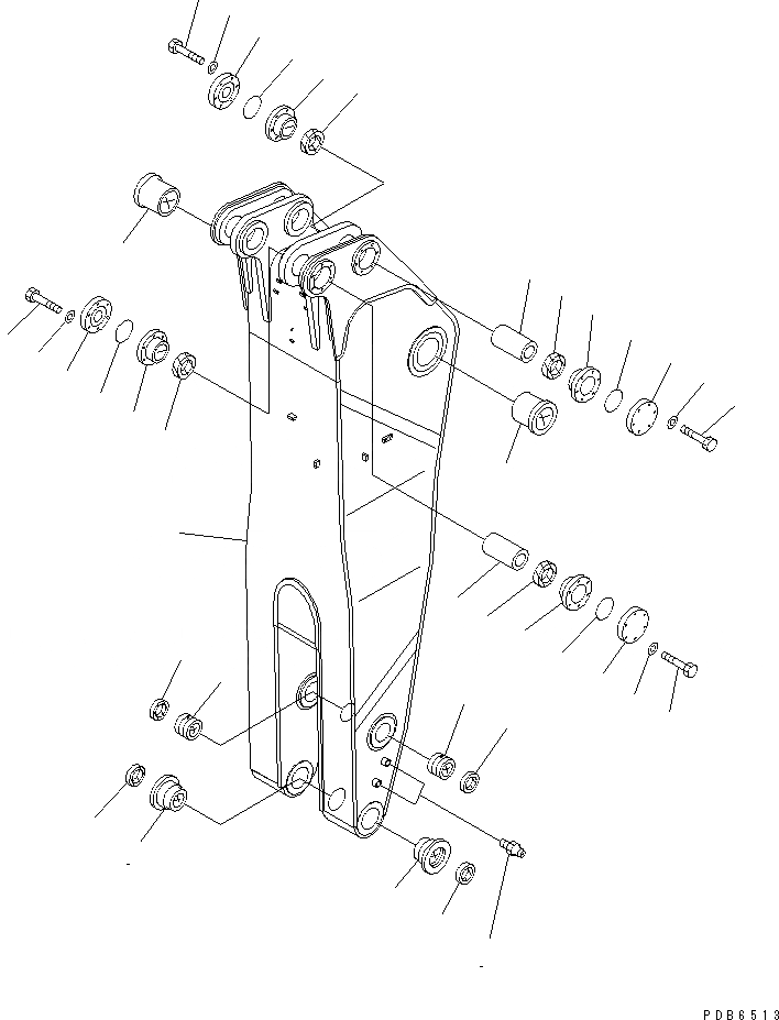 Схема запчастей Komatsu PC1600SP-1 - РУКОЯТЬ (.9M) (SP) (ДЛЯ ЭКСКАВАТ.)(№8-) РАБОЧЕЕ ОБОРУДОВАНИЕ