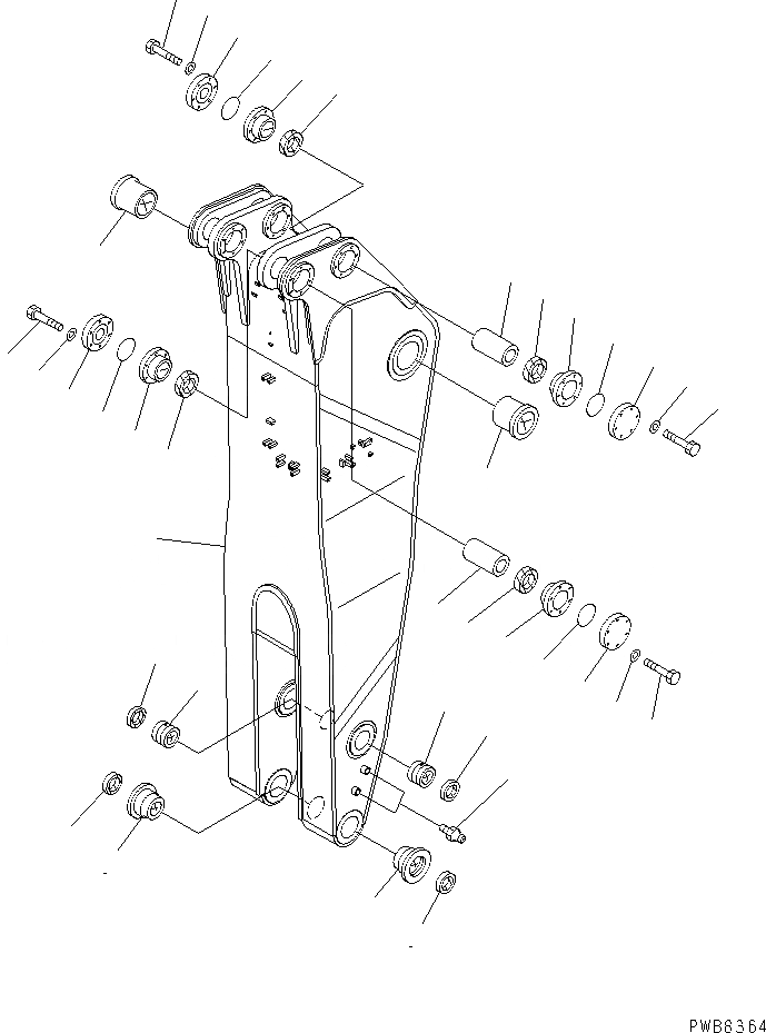 Схема запчастей Komatsu PC1600SP-1 - РУКОЯТЬ (.9M) (SP) (ДЛЯ ЭКСКАВАТ.) (AGC)(№9-) РАБОЧЕЕ ОБОРУДОВАНИЕ