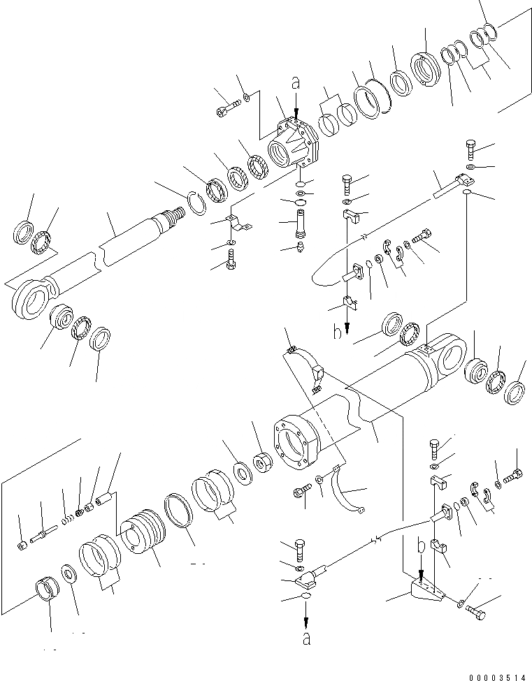 Схема запчастей Komatsu PC1600SP-1 - ЦИЛИНДР СТРЕЛЫ(№-9) ОСНОВН. КОМПОНЕНТЫ И РЕМКОМПЛЕКТЫ