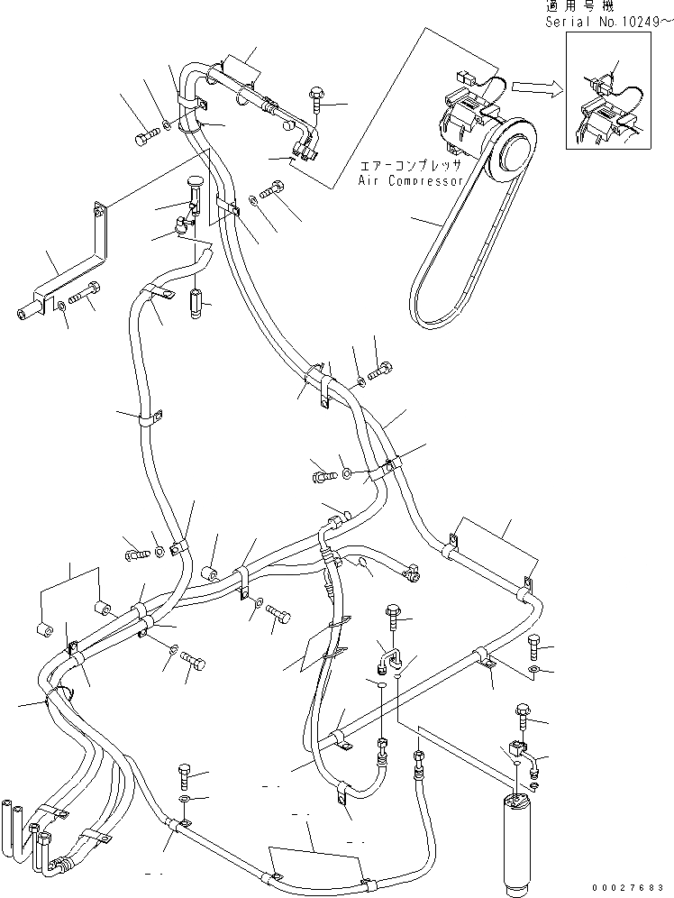 Схема запчастей Komatsu PC160LC-7 - КАБИНА (АКСЕССУАРЫ) (КОНДИЦИОНЕР БЕЗ ПЕЧКИ) КАБИНА ОПЕРАТОРА И СИСТЕМА УПРАВЛЕНИЯ
