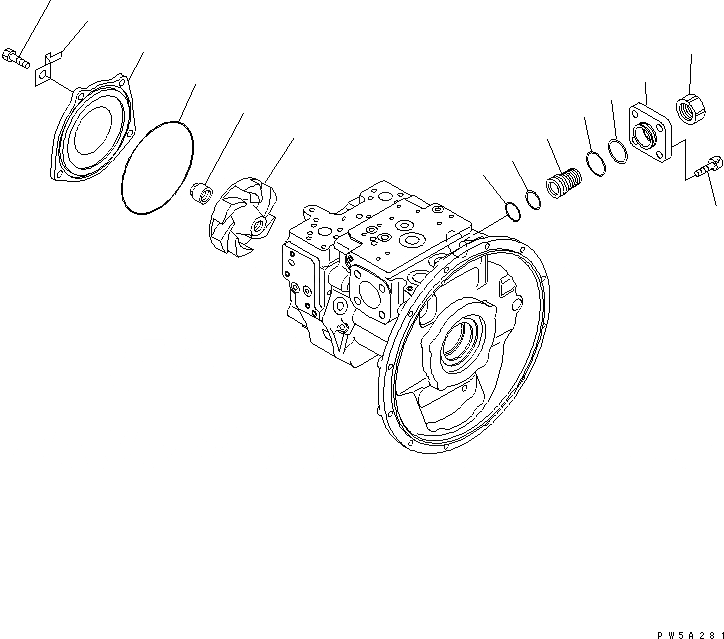 Схема запчастей Komatsu PC160LC-7K-KA - ОСНОВН. НАСОС (7/9) ОСНОВН. КОМПОНЕНТЫ И РЕМКОМПЛЕКТЫ