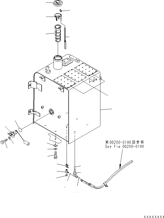 Схема запчастей Komatsu PC160LC-7E0 - ТОПЛИВН. БАК.(№-) ТОПЛИВН. БАК. AND КОМПОНЕНТЫ