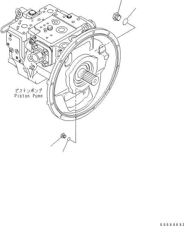 Схема запчастей Komatsu PC160LC-7E0 - ОСНОВН. НАСОС (СОЕДИНИТЕЛЬН. ЧАСТИ) ГИДРАВЛИКА
