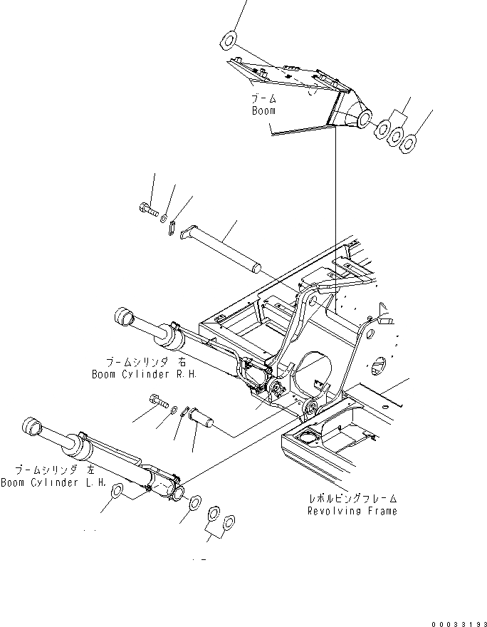 Схема запчастей Komatsu PC160LC-7E0 - ПАЛЕЦ СТРЕЛЫ(100 ЧАСОВ СИСТ. СМАЗКИ) ОСНОВНАЯ РАМА И ЕЕ ЧАСТИ