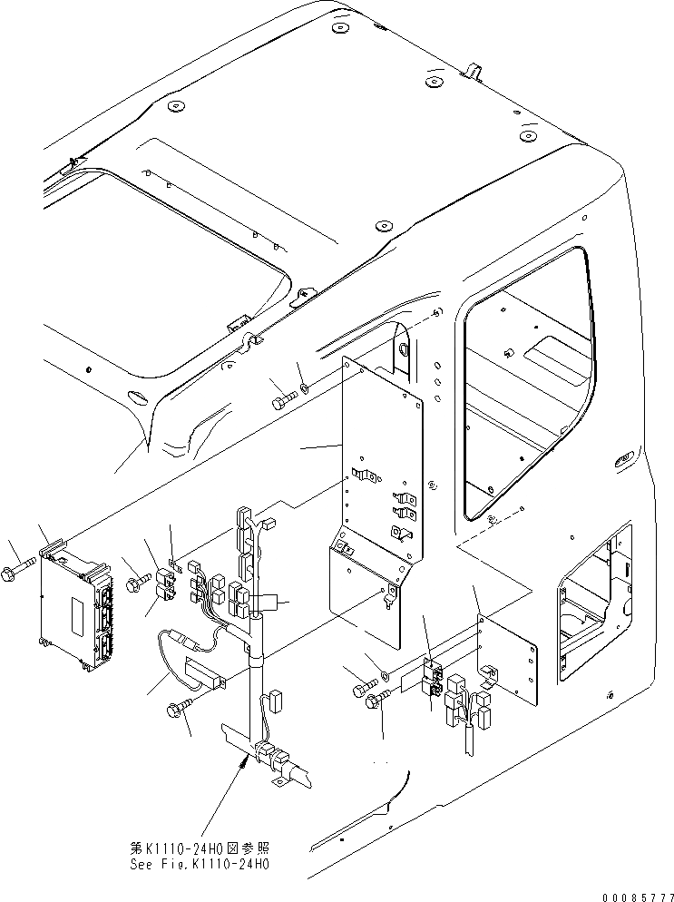 Схема запчастей Komatsu PC160LC-7E0 - ОСНОВН. КОНСТРУКЦИЯ (КАБИНА) (ПАНЕЛЬ)(№-8) КАБИНА ОПЕРАТОРА И СИСТЕМА УПРАВЛЕНИЯ