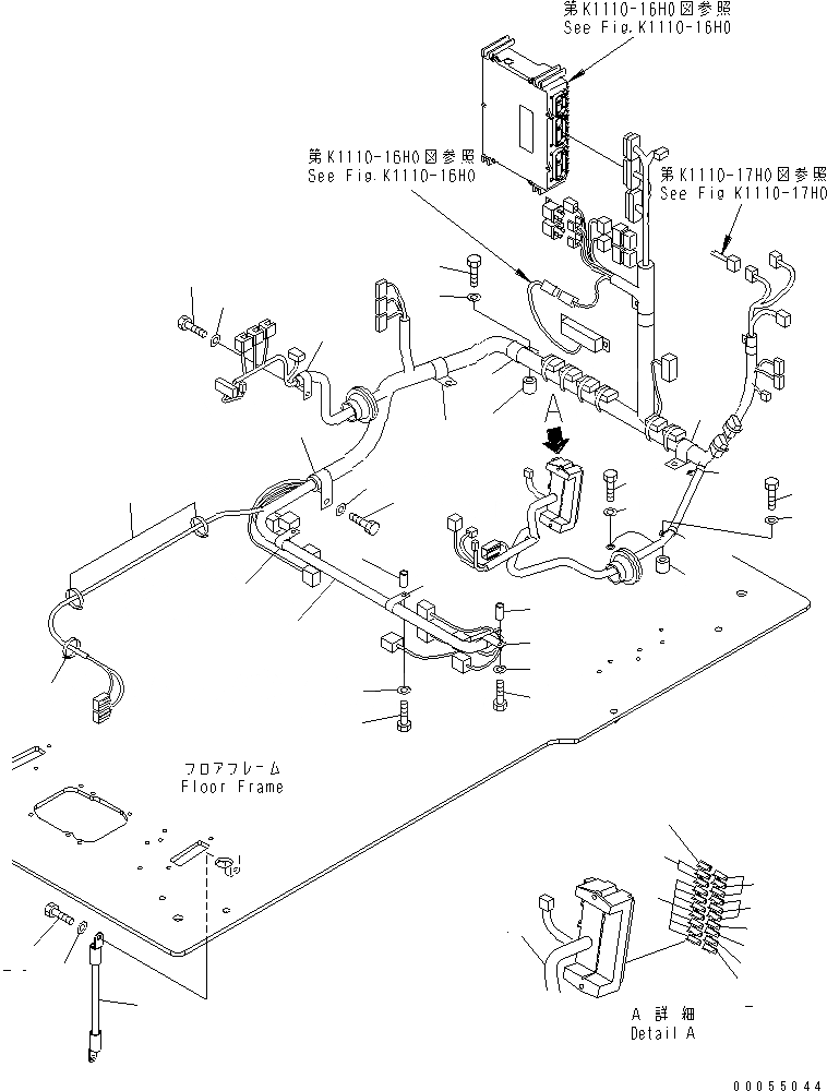 Схема запчастей Komatsu PC160LC-7E0 - ОСНОВН. КОНСТРУКЦИЯ (КАБИНА) (Э/ПРОВОДКА) КАБИНА ОПЕРАТОРА И СИСТЕМА УПРАВЛЕНИЯ